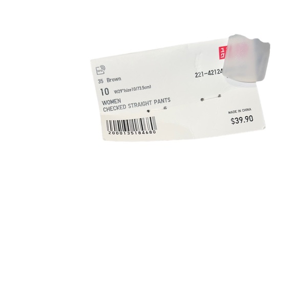 Uniqlo Women Checkered Corpcore Straight Pants Size 10 - Picture 3 of 7